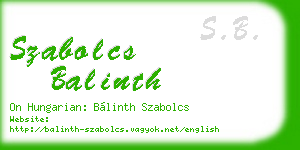 szabolcs balinth business card